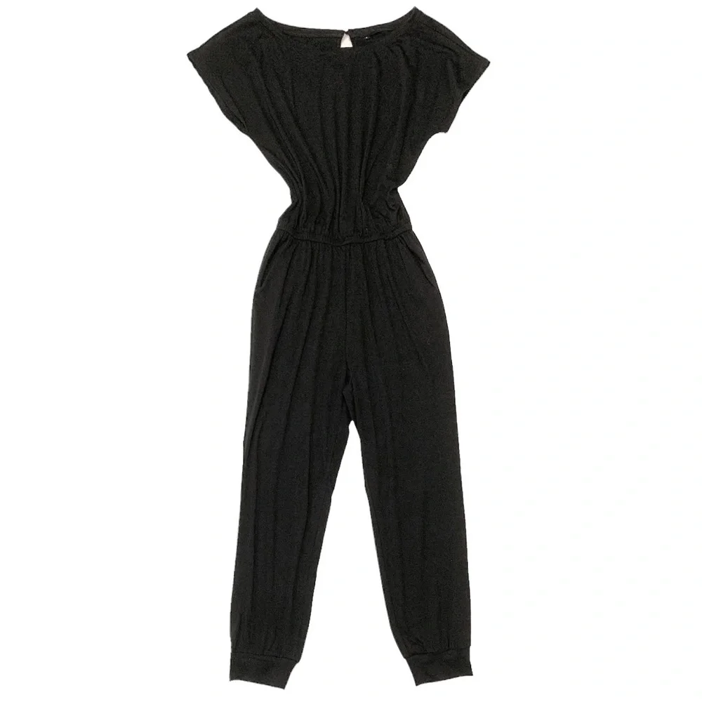 Vintage Style Elastic Waist Pants Jumpsuit - Picture 1 of 4